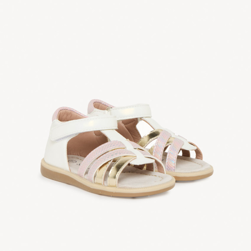 Sandales velcro à brides croisées fantaisie pour bébé fille
