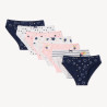 Lot de 7 culottes motifs cœurs/fleurs à paillettes fille