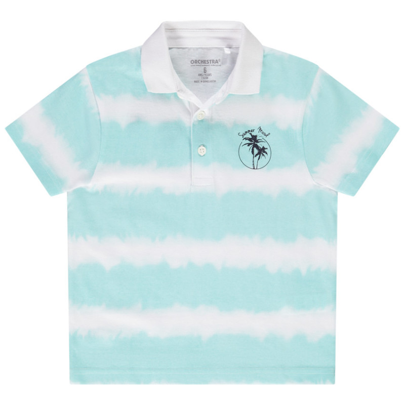 Polo manches courtes en jersey rayé tie and dye pour garçon