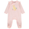 Dors-bien rose fantaisie avec print et volants pour bébé fil