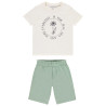 Ensemble t-shirt manches courtes printé + bermuda uni garçon