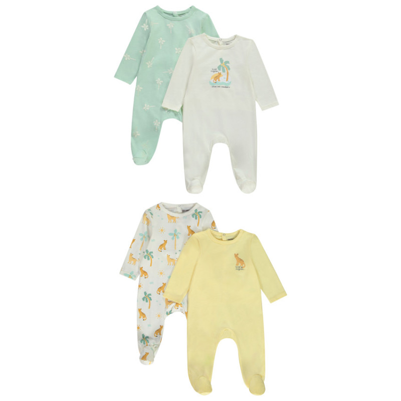 Lot de 4 dors-bien fantaisie en jersey pour bébé garçon