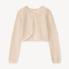 Gilet boléro en tricot ajouré fille