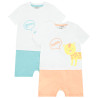 Lot de 2 combinaisons courtes effet 2 en 1 fantaisies pour b