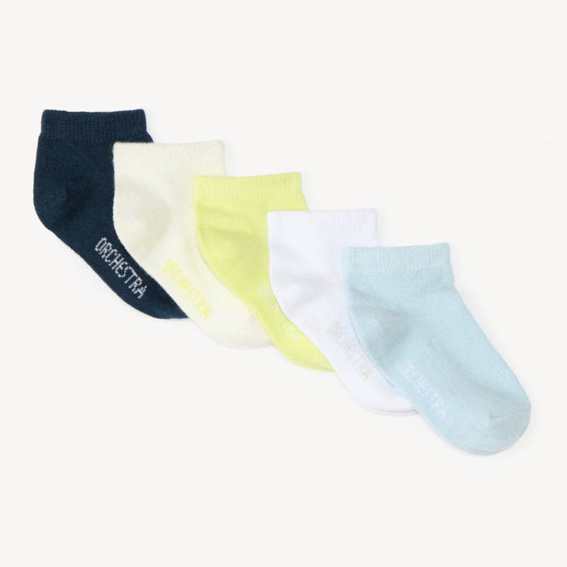 Lot de 5 paires de chaussettes courtes unies pour bébé garço