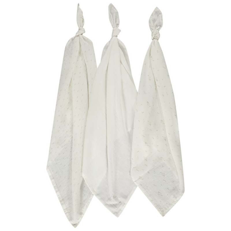 Lot de 3 langes en gaze de coton pour bébé