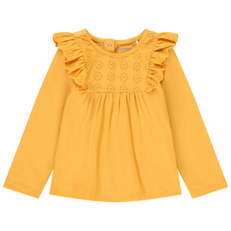 T-shirt manches longues à broderie anglaise en coton pour bé