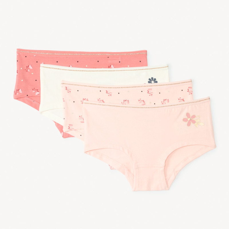 Lot de 4 shortys fantaisies fille