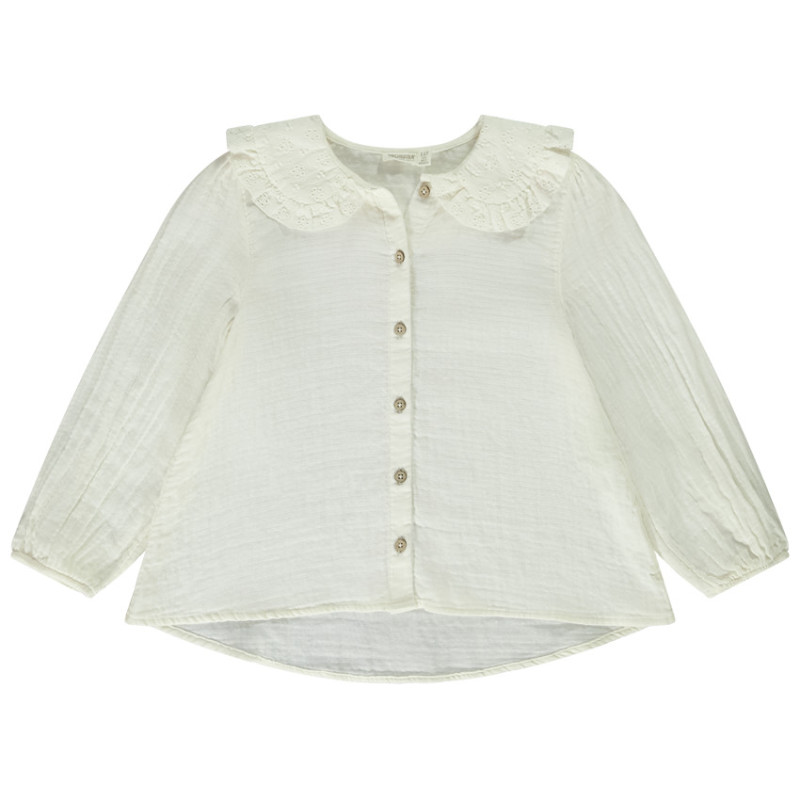 Chemise manches longues en gaze de coton pour fille