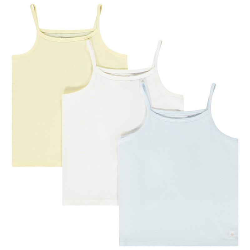 Lot de 3 débardeurs unis à bretelles fine fille