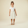 Robe de cérémonie manches courtes effet 2 en 1 en tulle brod