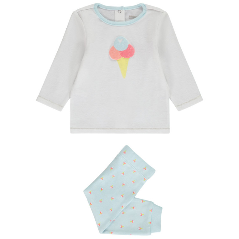 Set pyjama 2 pièces puff print glace pailletée pour bébé fil