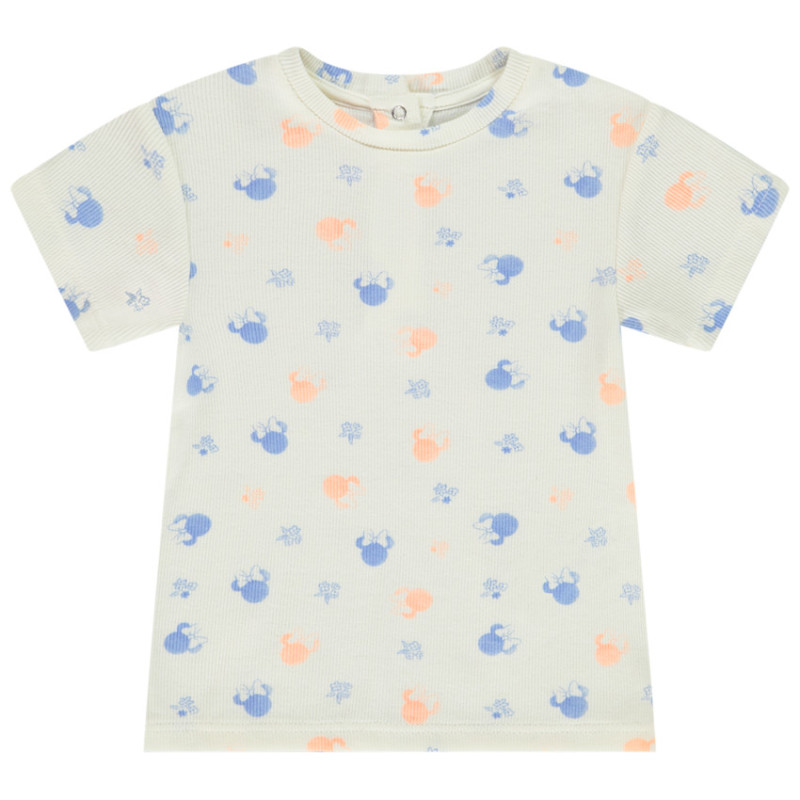 T-shirt manches côtelé imprimé Minnie Disney pour bébé fille