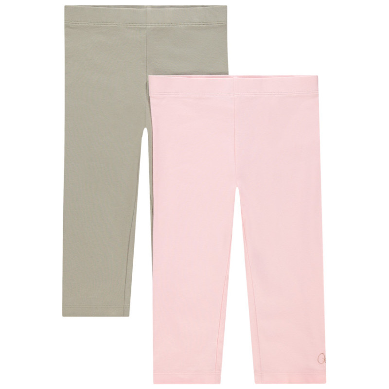 Lot de 2 leggings courts unis print logo fille