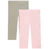 Lot de 2 leggings courts unis print logo fille
