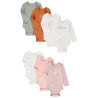 Lot de 7 bodies manches longues fantaisie pour bébé fille