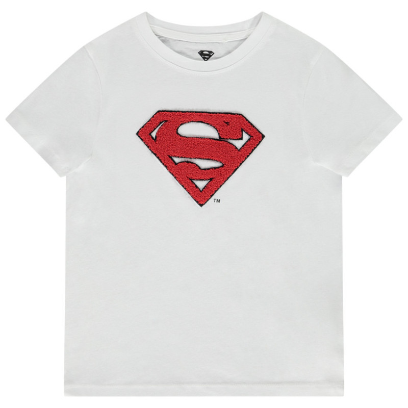 T-shirt manches courtes patch bouclettes Superman Warner pou
