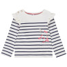 T-shirt manches longues style marinière en jersey fantaisie 