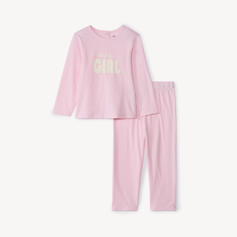 Set pyjama long en jersey printé pour bébé fille