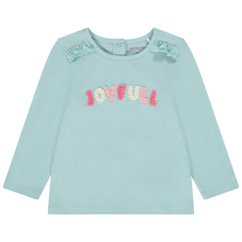 T-shirt manches longues patch appliqué bouclettes pour bébé 
