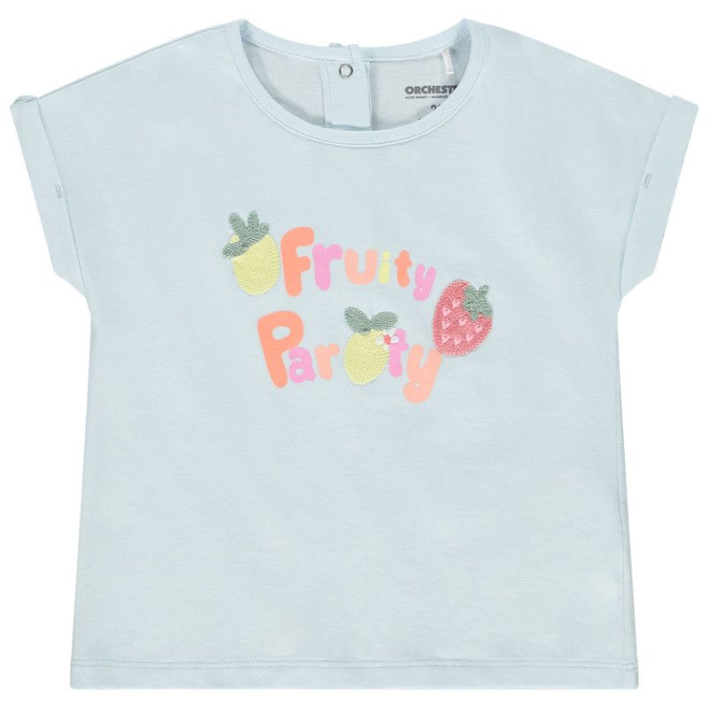 T-shirt manches courtes fantaisie forme boîte pour bébé fill