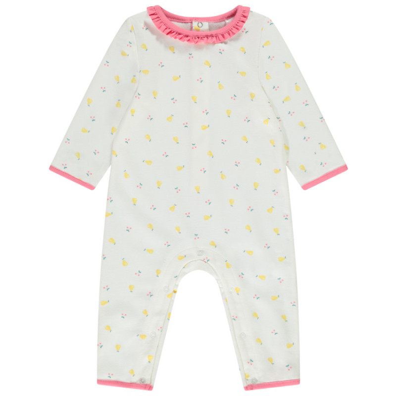 Combinaison longue imprimé poires/cerises pour bébé fille