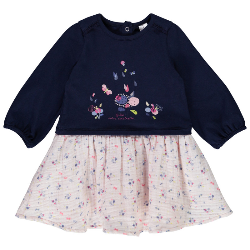 Robe 2 en 1 manches longues print coccinelle pour bébé fille