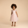 Robe manches courtes en tulle et sequins fille
