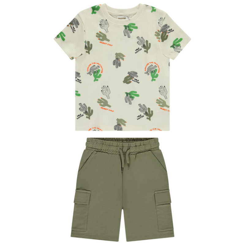 Ensemble 2 pièces avec t-shirt imprimé cactus pour garçon