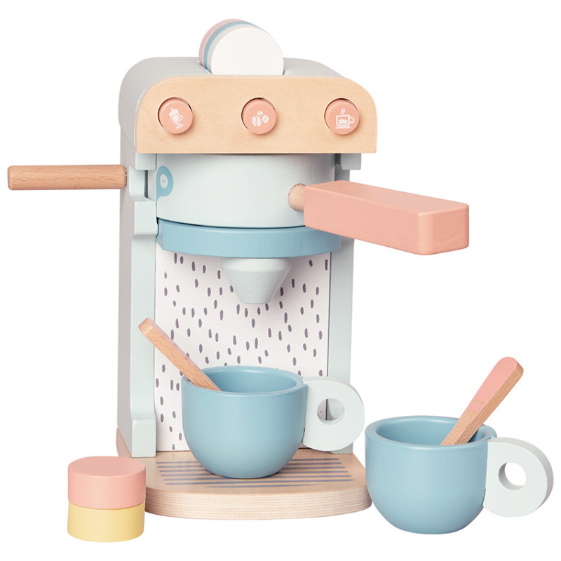 Cafetière avec 2 tasses en bois - Crazy colors 2.0