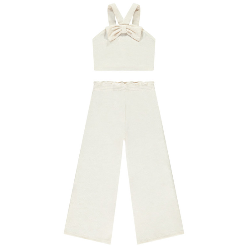 Ensemble 2 pièces en maille effet froissé fille