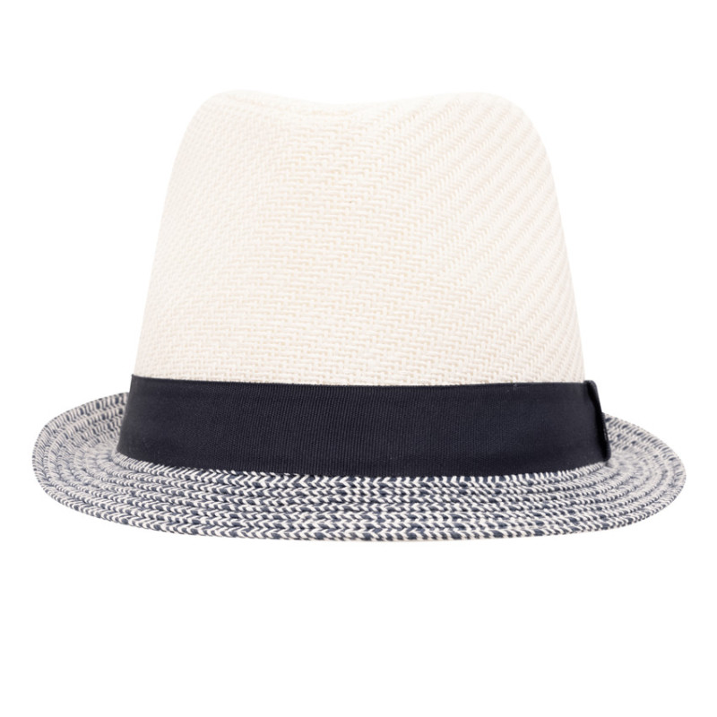 Borsalino en paille bicolore à galon tissé garçon