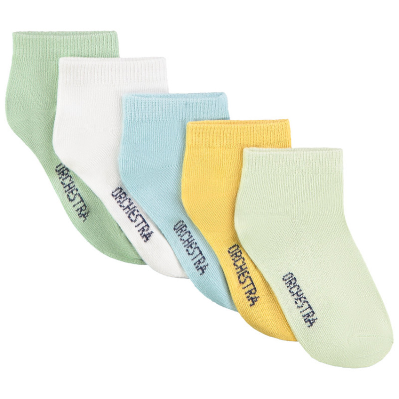 Lot de 5 paires de chaussettes courtes unies pour bébé garço