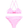 Maillot de bain 2 pièces effet côtelé à bretelles croisées p