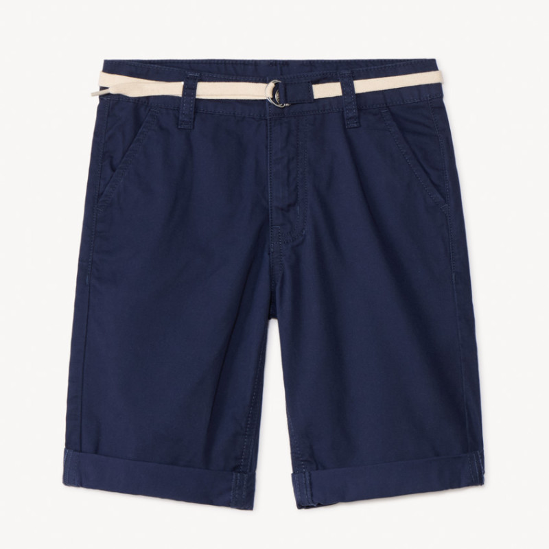 Bermuda ceinturé en twill garçon