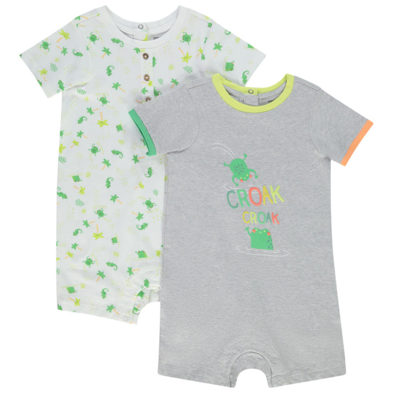 Lot de 2 combinaisons courtes en jersey pour bébé garçon