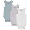 Lot de 3 bodies sans manches unis pour bébé garçon
