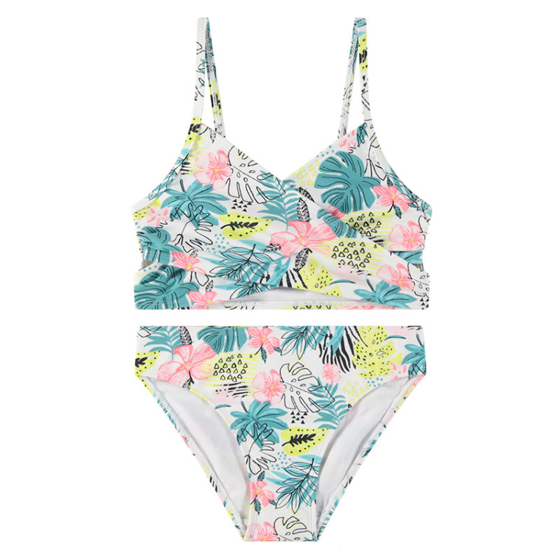 Maillot de bain 2 pièces en jersey imprimé tropical pour fil