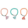 Lot de 3 bracelets fantaisie à pompon fille