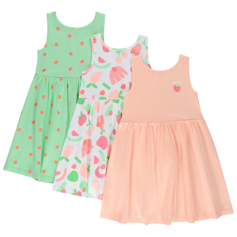 Lot de 3 robes sans manches fantaisie fille
