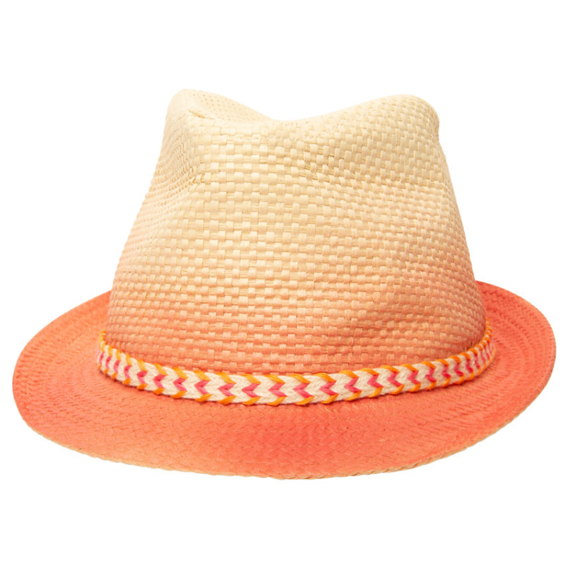 Chapeau en paille style borsalino effet tye and die fille
