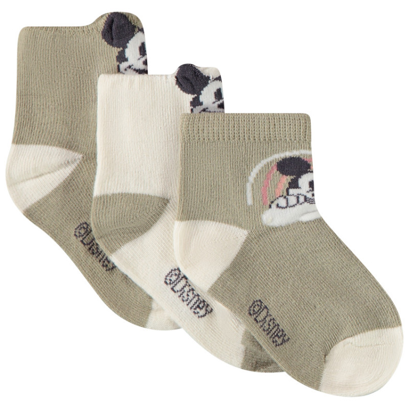 Lot de 3 paires de chaussettes courtes Mickey Disney pour bé