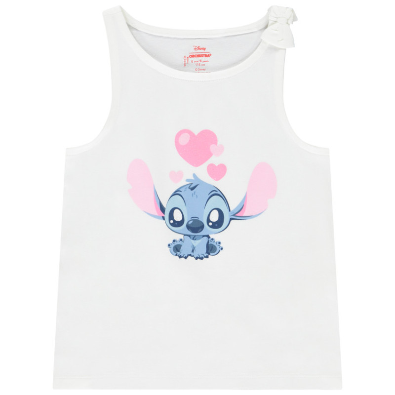 Débardeur uni avec print Stitch et nouette sur l'épaule fill