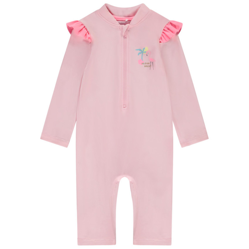 Combinaison anti-UV avec print flamant rose pour bébé fille