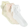 Lot de 3 paires de chaussettes fantaisie à nœud fille