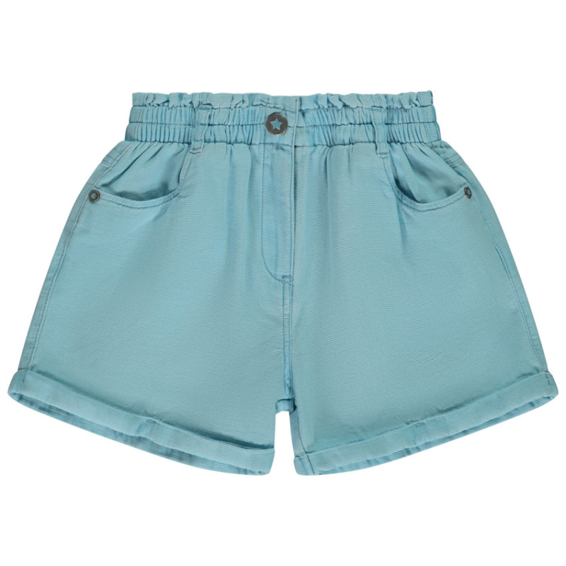 Short uni en toile armurée fille
