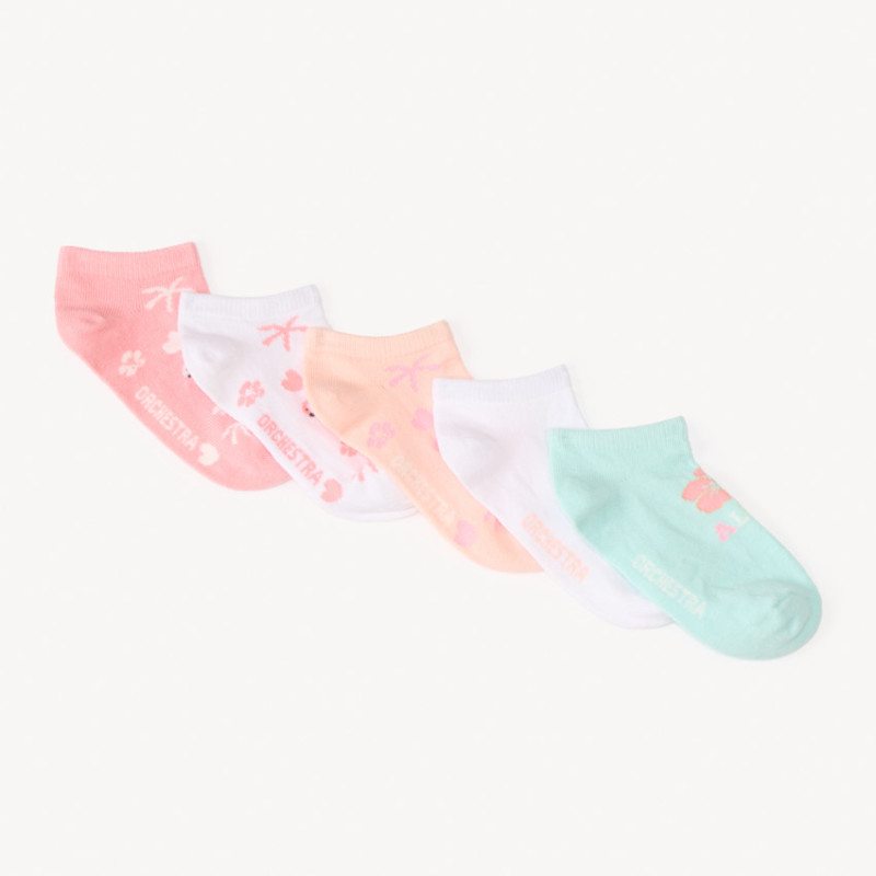 Lot de 5 paires de chaussettes courtes fantaisie fille