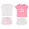 Lot de 2 pyjamas 2 pièces t-shirt + short fantaisie fille