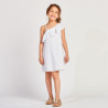 Robe asymétrique en broderie anglaise volantée fille