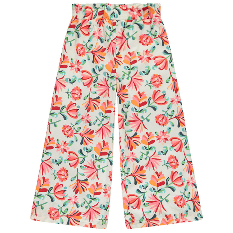 Pantalon fluide et large imprimé fleurie fille